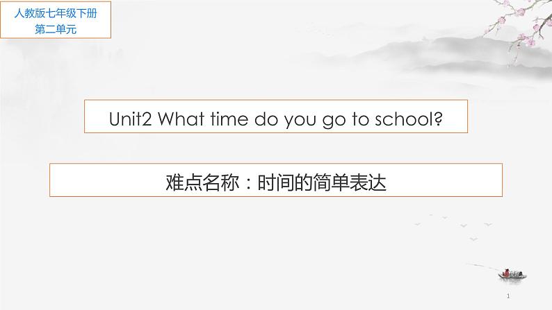 人教新目标(Go for it)版英语七年级下 Unit2 What time do you go to school 课件第1页