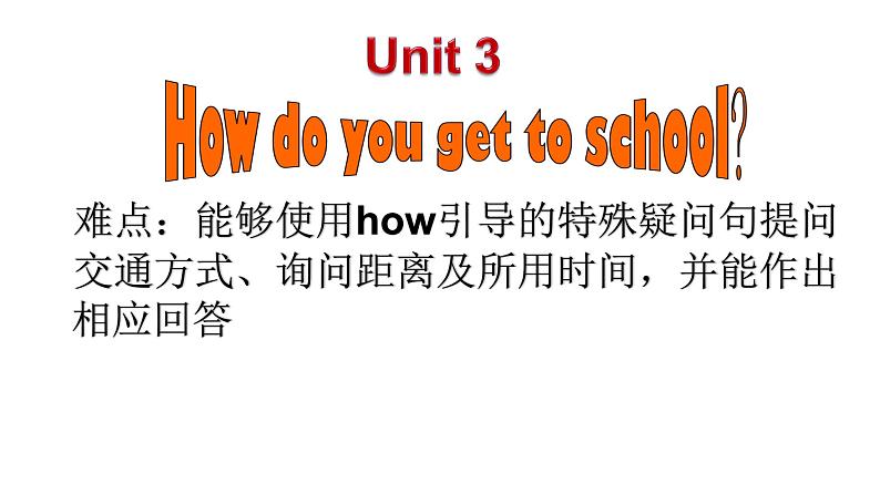 人教新目标(Go for it)版英语七年级下 Unit 3 How do you get to school 课件第1页