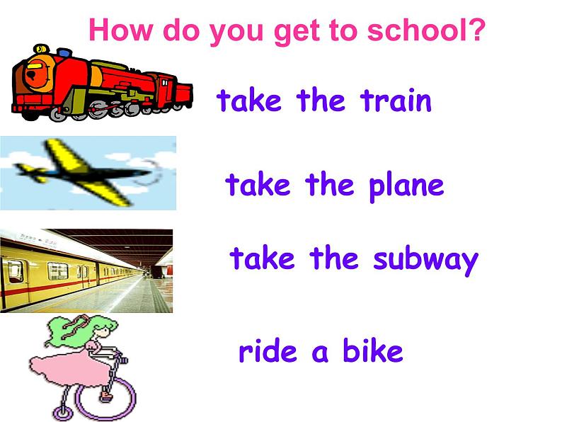 人教新目标(Go for it)版英语七年级下 Unit3 How do you get to school Section B 课件第2页