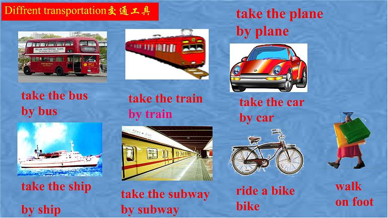 人教新目标(Go for it)版英语七年级下 Unit3 How do you get to school-Section A(1) 课件04