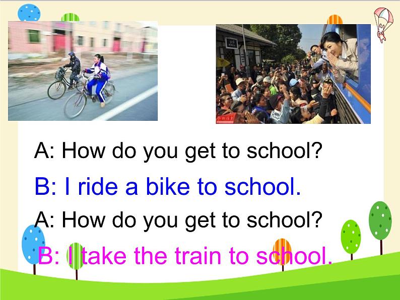 人教新目标(Go for it)版英语七年级下 Unit3 How do you get to school SectionA(1) 课件第6页