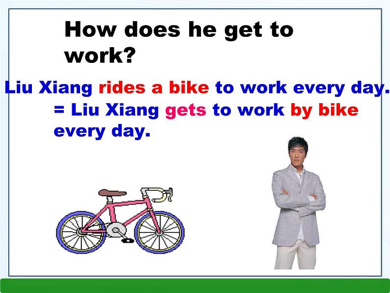 人教新目标(Go for it)版英语七年级下 Unit3 How  do  you  get  to  school 课件第8页