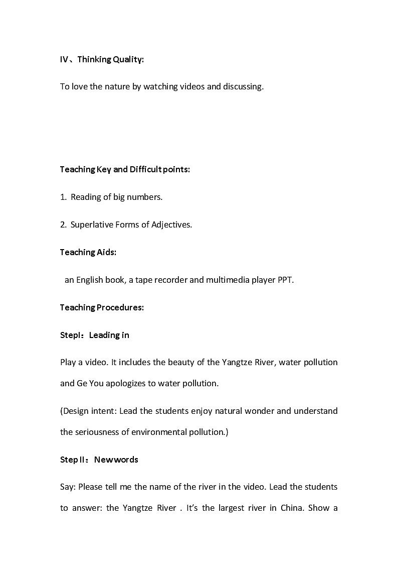 人教新目标（Go for it)版英语八年级下册 Unit 7 what's the highest mountain in the word Section A 1a-1c（教案）02