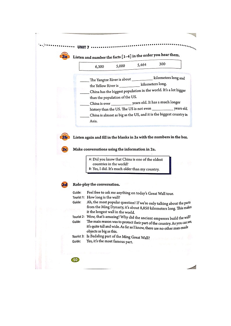 人教新目标（Go for it)版英语八年级下册 Unit 7 what 's the highest mountain in the word Section A Grammar focus 4a—4c(3)（教案）第2页