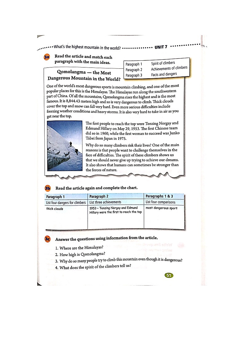 人教新目标（Go for it)版英语八年级下册 Unit 7 what 's the highest mountain in the word Section A Grammar focus 4a—4c(3)（教案）第3页