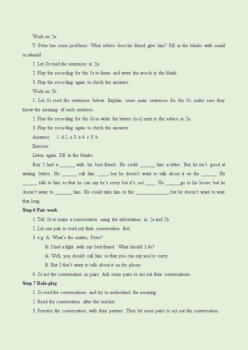 人教新目标（Go for it)版英语八年级下册 Unit4 Why don't you talk to your parents？Section A_1（教案）03