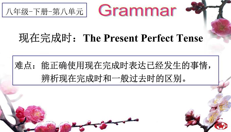 人教新目标（Go for it)版英语八年级下册 Unit 8 Have you read Treasure Island yet？Section A  Grammar    现在完成时：The Pres（课件）第1页