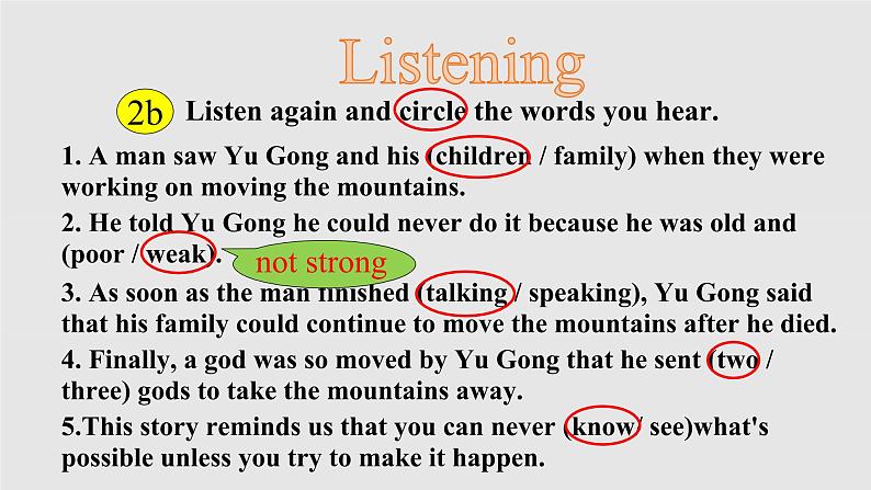 人教新目标（Go for it)版英语八年级下册 Unit6 An old man tried to move the mountains.(3)（课件）第6页