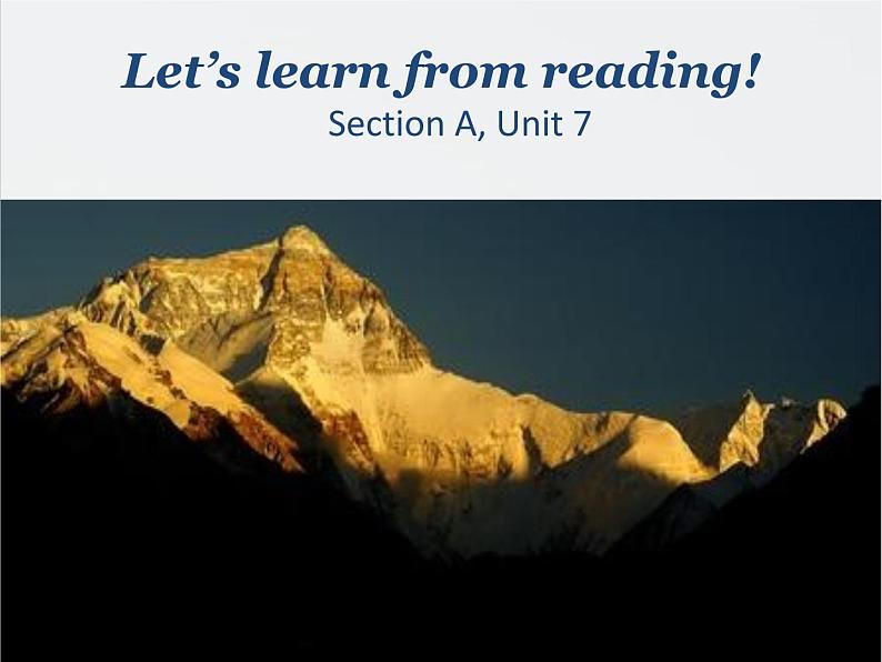 人教新目标（Go for it)版英语八年级下册 Unit 7 what 's the highest mountain in the word Section A 3a—3c（课件）第1页