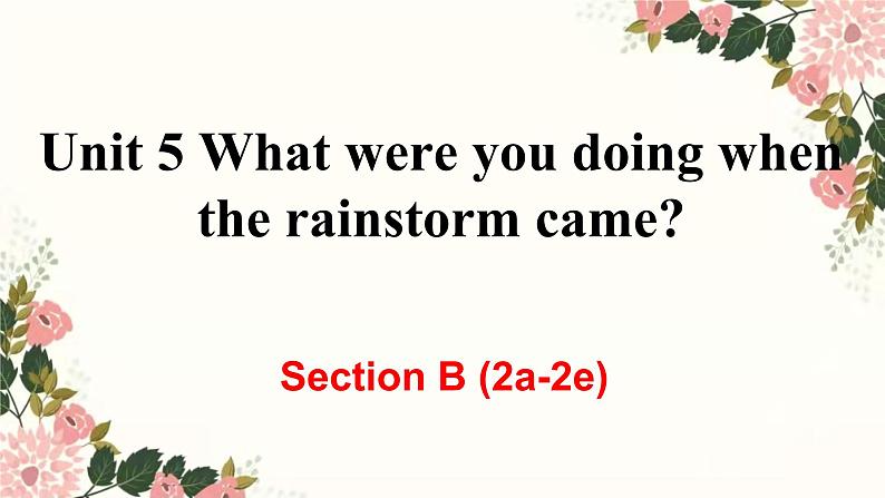 人教新目标八年级英语下册--Unit 5 What were you doing when the rainstorm came Section B (2a-2e)课件第1页