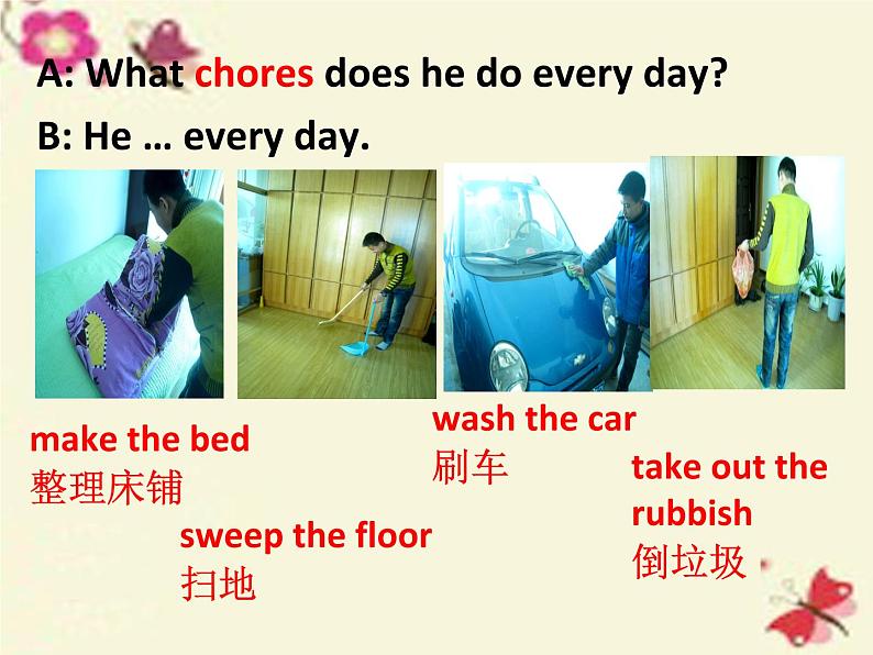 人教新目标（Go for it)版英语八年级下册 Unit 3 Could you please clean your roomSectionA（课件 ）02