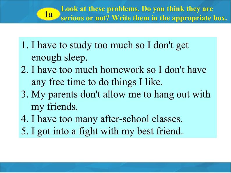 人教新目标（Go for it)版英语八年级下册 Unit4 Why don't you talk to your parents？Section A 1a-2d（课件）06