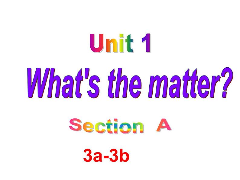 人教新目标（Go for it)版英语八年级下册 Unit 1 What’s the mattersection A(3)（课件）01