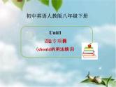 人教新目标（Go for it)版英语八年级下册 Unit 1 What’s the matter情态动词should的用法精讲（课件）