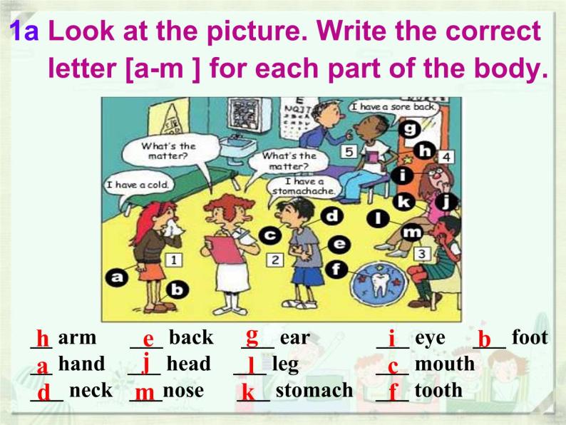 人教新目标（Go for it)版英语八年级下册 Unit 1 What's the matterA1（课件）06