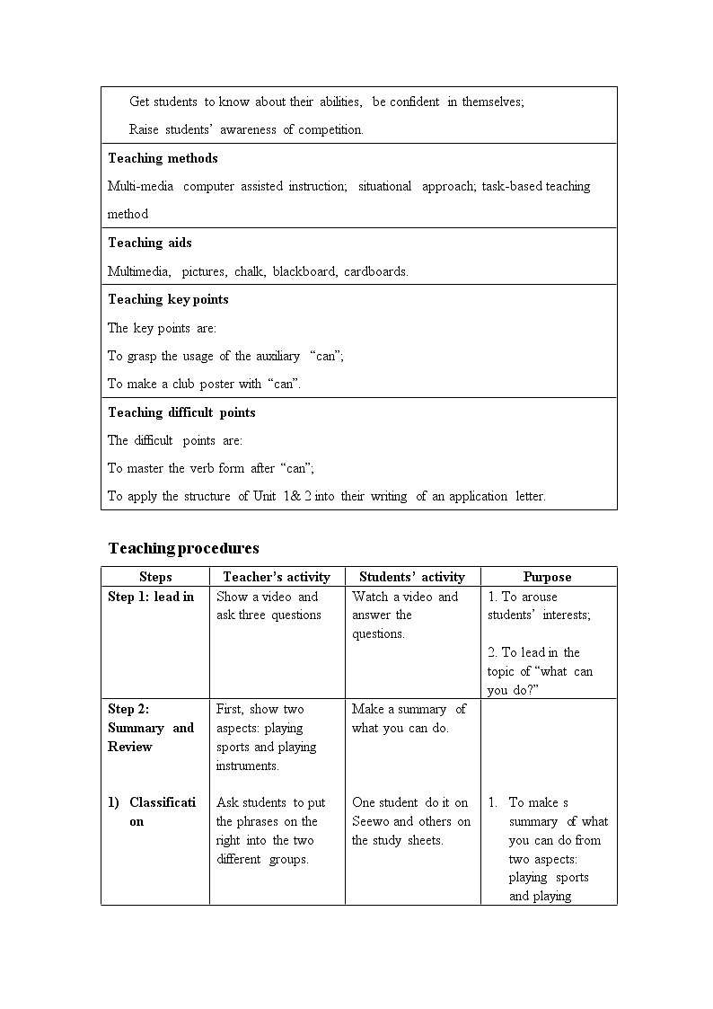 外研版英语七年级下册 Module 2 Unit 3 Language in use(1) 教案第2页