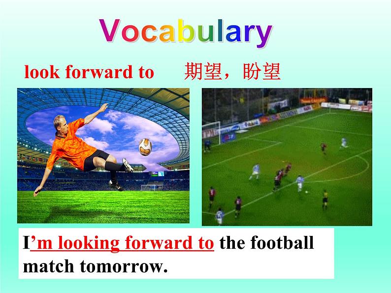 外研版英语七年级下册 Module 3 Unit 2 We 're going to cheer the players. (6) 课件第5页