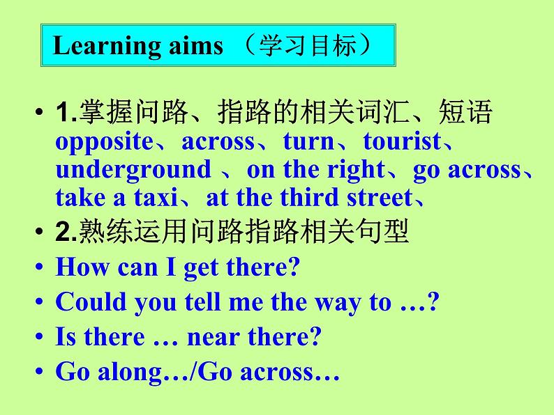 外研版英语七年级下册 Module 6 Unit 1 Could you tell me how to get to the National Stadium (2) 课件02