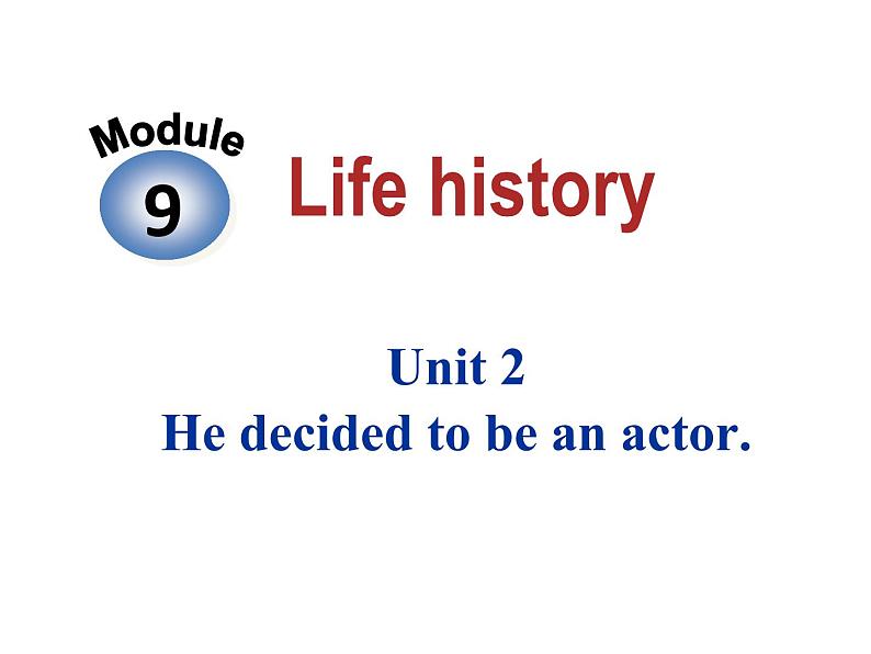 外研版英语七年级下册 Module 9 Unit 2 He decided to be an actor.(2) 课件第1页