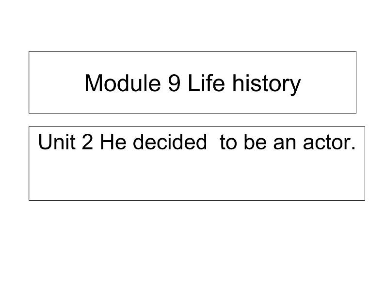 外研版英语七年级下册 Module 9 Unit 2 He decided to be an actor. 课件01