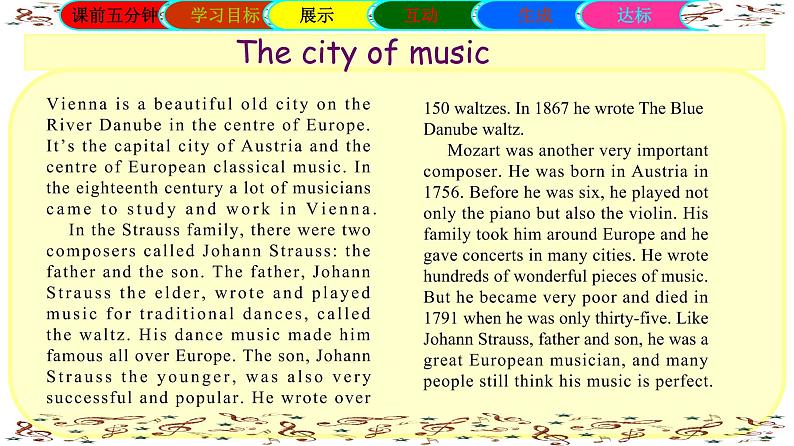 外研版英语七年级下册 Module 12 Unit 2 Vienna is the centre of European classical music. (9) 课件第6页