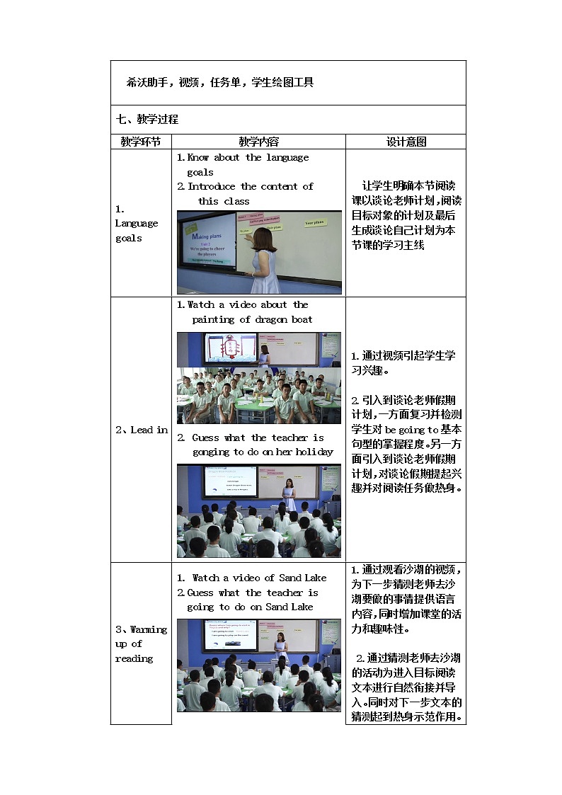 外研版英语七年级下册 Module 3 Unit 2 We're going to ch… 教案02