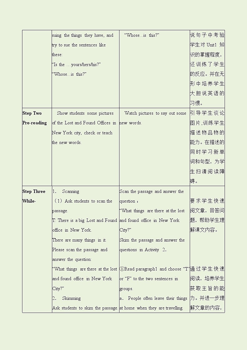 外研版英语七年级下册 Module 1 Unit 2 Are they yours？ 教案02