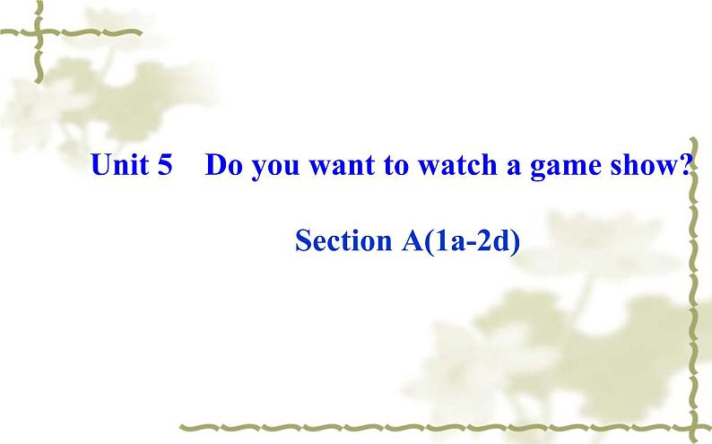 Unit_5：Do you want to watch a game show_Section A（1a—2d）课件PPT01