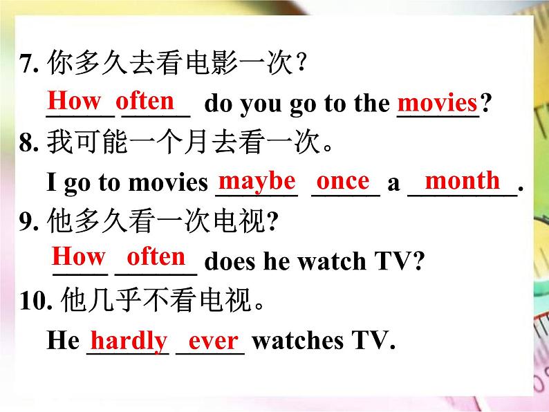 unit  2.1：How often do you exercise_Section A 2课件PPT06