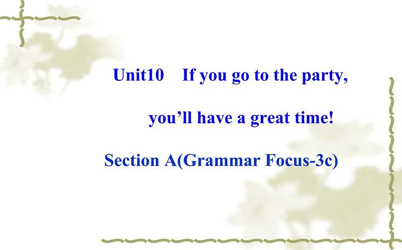 Unit_10：If you go to the party,you’ll have a great time! Section A（Grammar Focus—3c）课件PPT01