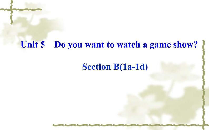 Unit_5：Do you want to watch a game show_Section B（1a—1d）课件PPT01