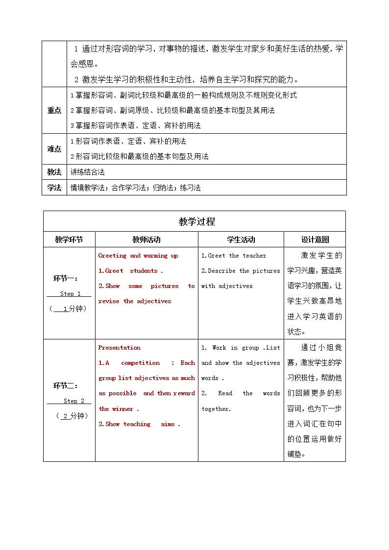 中考复习形容词备考赛教设计第2页