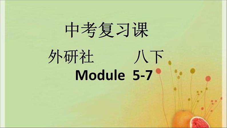 2022年外研版中考英语备考分册复习八年级下册Modules5-7课件第1页