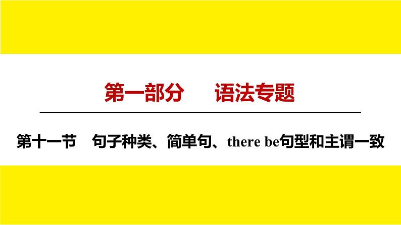 人教版新目标中考语法讲解　句子种类、简单句、there be句型和主谓一致课件PPT04