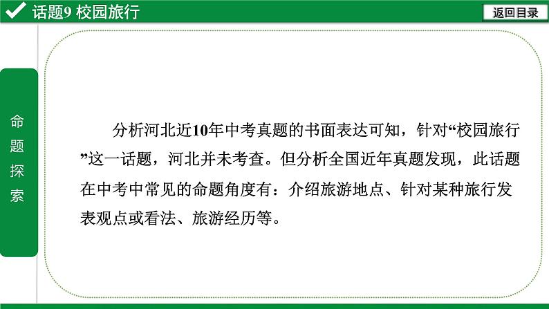 冀教版中考书面表达冲刺话题9 校园旅行课件PPT第2页