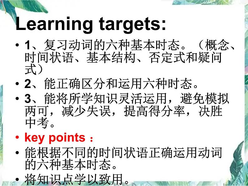 英语 九年级下册 动词时态专题复习课件第2页