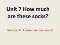 初中英语人教新目标 (Go for it) 版七年级上册Unit 7 How much are these socks?Section A多媒体教学课件ppt