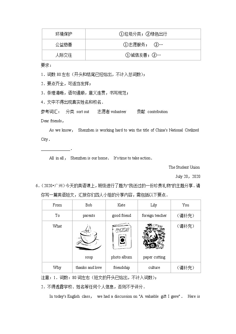 2017-2021年广东中考英语真题分类汇编之书面表达（含答案）第3页