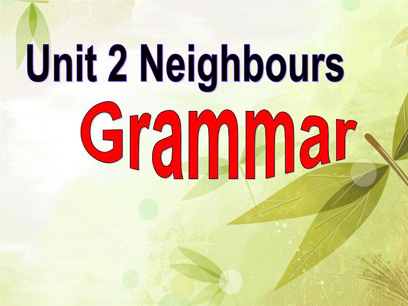 牛津译林版七下英语Unit 2 Neighbours grammar课件01