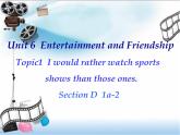 初中英语科普版（仁爱）9B unit6 entertainment and friendship topic1 i would rather watch sports shows than those ones Section D部优课件