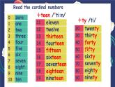 初中英语牛津译林版7B Grammar：Cardinal numbers & Ordinal numbers Unit1部优课件