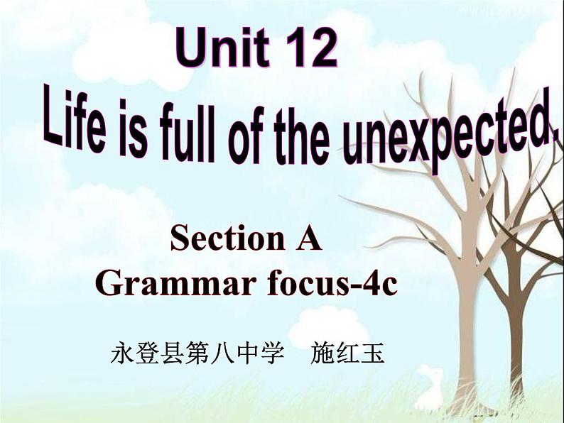 初中英语人教版9AB Section A Grammar focus 4a—4c unit12 life is full of the unexpected部优课件01