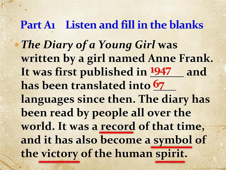 初中英语牛津译林版9A Unit4 Integrated skills Anne Frank and World War II部优课件第5页