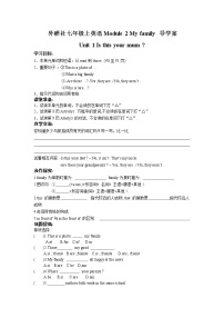 初中英语外研版 (新标准)七年级上册Module 2 My family综合与测试导学案