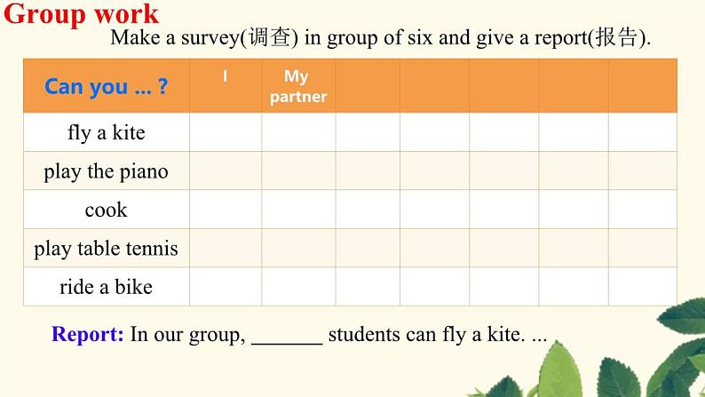 初中英语外研版7B Unit3 Language in use Module 2 what can you do 部优课件第5页