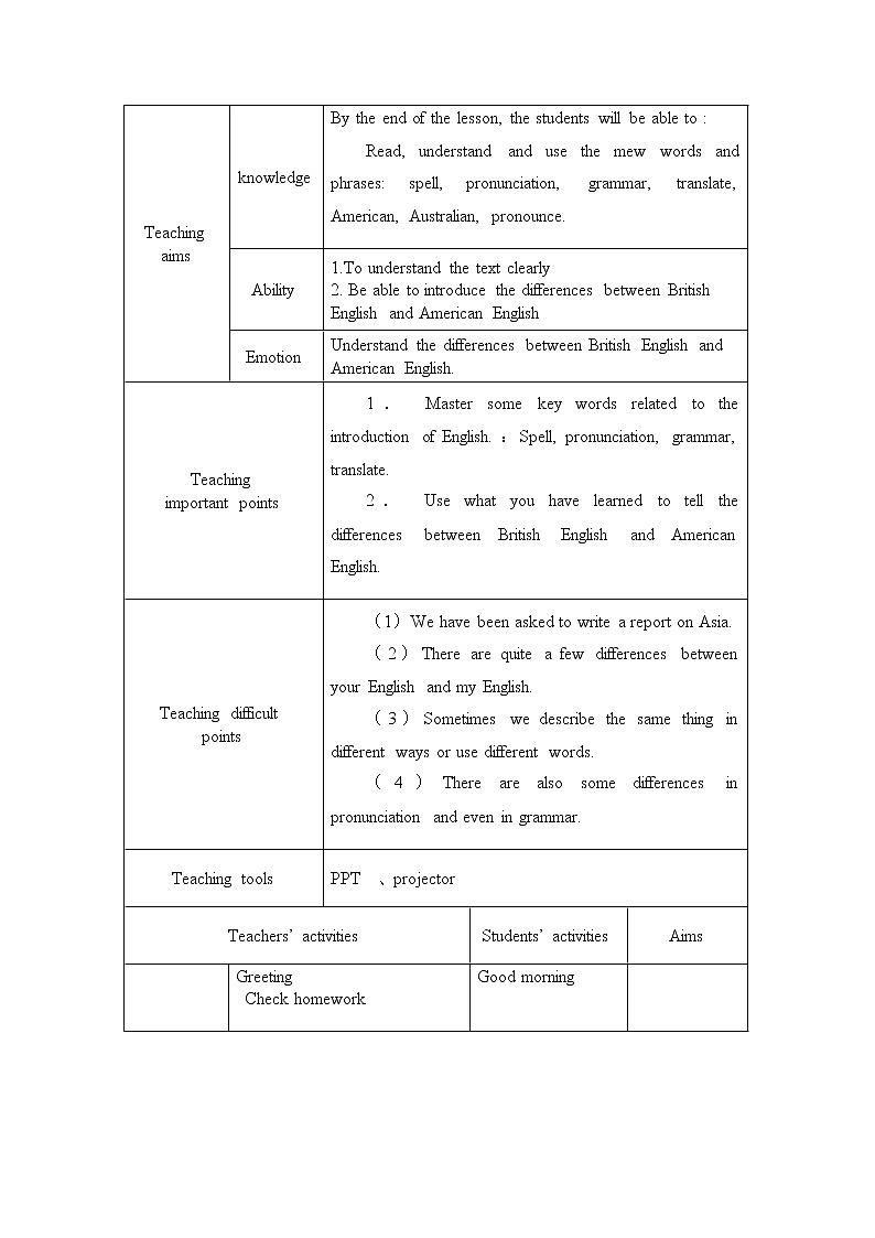 冀教版八年级下册英语 39 Ring Up or Call 教案第2页
