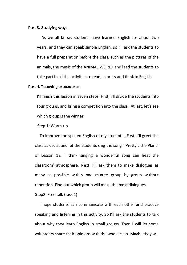 冀教版八年级下册英语 14 Amazing  Animals 教案03