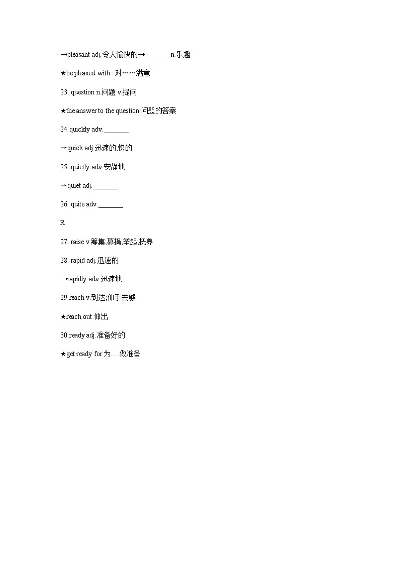 2022年英语中考核心词汇突破Day13练习题02