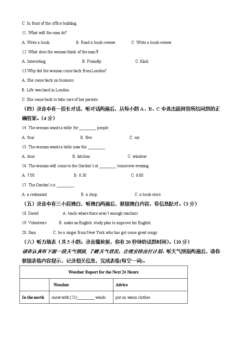 山东省德州市2021年中考英语试题（试卷版）02