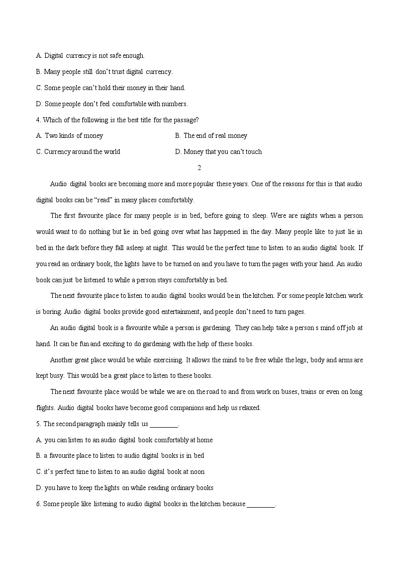 热点01 数字化发展与社会生活(原卷版)-备战2022年中考英语考前时事热点话题阅读+题型专练(全国通用)第2页